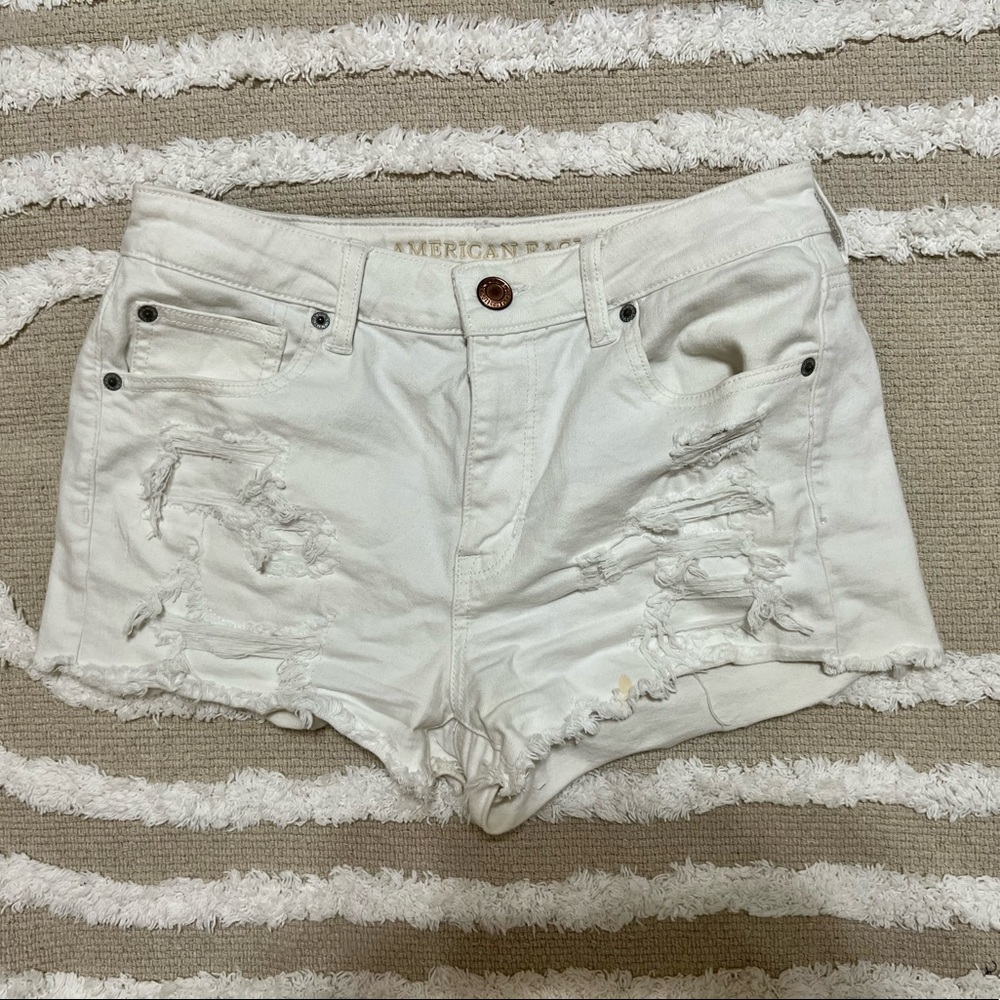 American Eagle White Denim Shorts